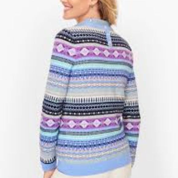 Talbots Fair Isle Wool Blend Crewneck Sweater Size XL NWT - Picture 1 of 12